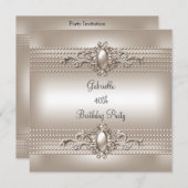 クリーエレガントムパール40th誕生日パーティー 招待状 (正面/裏面)