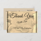 クリーエレガントムフローラとリングや輪ありがとうポストカード 招待状 (正面/裏面)