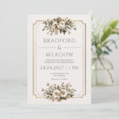 クリーエレガントムフローラヴィンテージウェディング 招待状 (スタンド正面)