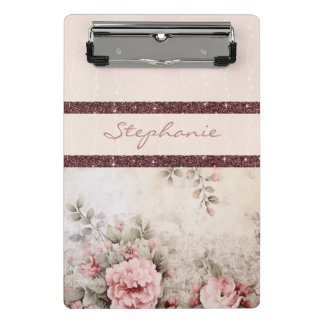 クリーエレガントムフローラ及びバラ金ゴールドストライプ ミニクリップボード