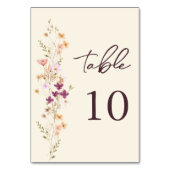 クリーエレガントムボホワイルドフラワー結婚のテーブル番号 テーブルナンバー (裏面)