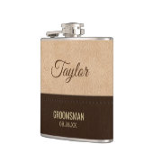 クリーエレガントムモダンとブラウンレザー フラスク (左)