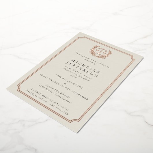 クリーエレガントムロースクール卒業党 箔招待状 (回転した状態)