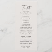 クリーエレガントム結婚のメニュー&トースト メニュー (裏面)
