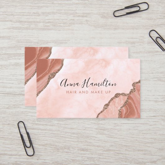 クリーエレガントム赤面ピンクアゲテゲイデビジネス 名刺 (正面/裏面インサイチュ)