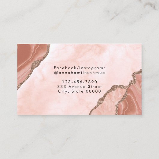 クリーエレガントム赤面ピンクアゲテゲイデビジネス 名刺 (裏面)