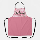 クリーエレガントム赤面ピンクフローラメイクアップアーティスト エプロン (正面)