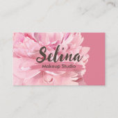 クリーエレガントム赤面ピンクフローラメイクアップスタジオ 名刺 (正面)