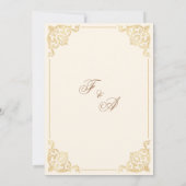 クリーエレガントム金ゴールドイスラム結婚教徒 招待状 (裏面)