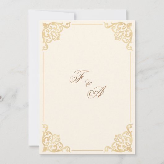 クリーエレガントム金ゴールドイスラム結婚教徒 招待状 (裏面)