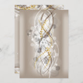 クリーエレガントム金ゴールドダイヤモンドジュエルパーティー長 招待状 (正面/裏面)