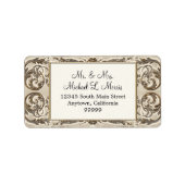 クリーエレガントム金ゴールドバロ結婚ーク差出人住所 ラベル (正面)