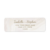 クリーエレガントム金ゴールドパール差出人住所カスタム ラベル (正面)