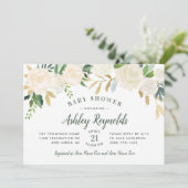 クリーエレガントム金ゴールドフローラ緑化ベビーシャワー 招待状 (スタンド正面)