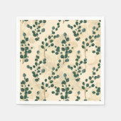 クリーエレガントム金ゴールドユお洒落ーカリプタス スタンダードカクテルナプキン (正面)