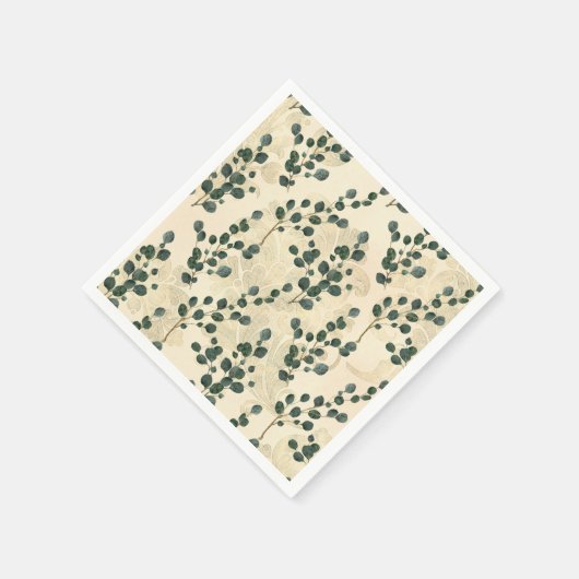 クリーエレガントム金ゴールドユお洒落ーカリプタス スタンダードカクテルナプキン (角)