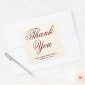 クリーエレガントム&バーガンディーサンキュー結婚式の引き出物 スクエアシール (封筒)