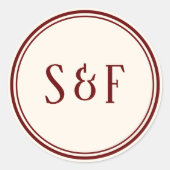 クリーエレガントム&ブルゴーニュモノグラム封筒用シール ラウンドシール (正面)