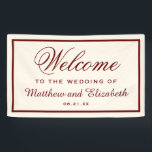 クリーエレガントム&ブルゴーニュ結婚の歓迎 横断幕<br><div class="desc">このクリーム結婚のバナーでお客エレガント様を結婚招待状。背カスタマイズ色とお気に入りの文字。</div>