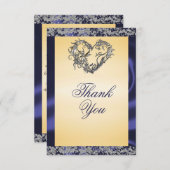 クリーエレガントム、ブルーリボン、スパークル サンキューカード (正面/裏面)