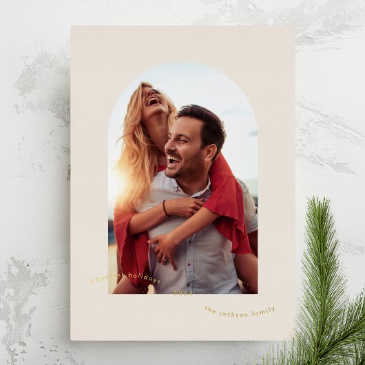 クリーエレガントム&金ゴールドアーチ写真 | 最も幸カスタム福 箔シーズンカード