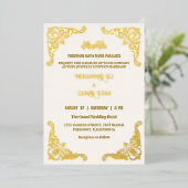 クリーエレガントム・金ゴールド・イスラム結婚教徒 箔招待状 (立ち正面)