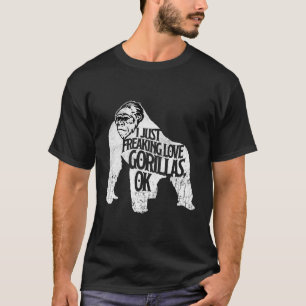 クリーキングラブかわいいゴリラひげ首サル動物園 Tシャツ