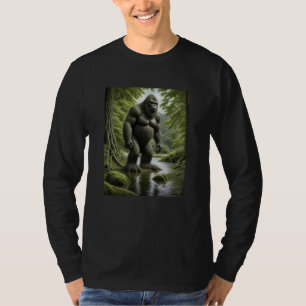クリークの漫画に立っているビッグフット Tシャツ