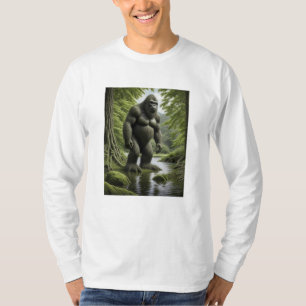 クリークの漫画に立っているビッグフット Tシャツ