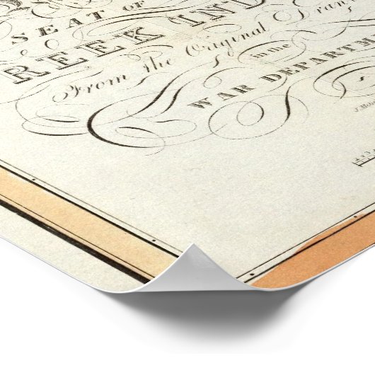 クリークインディアン間の戦地一覧の地図 ポスター (角)