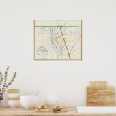 クリークインディアン間の戦地一覧の地図 ポスター (キッチン)