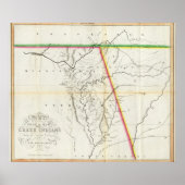 クリークインディアン間の戦地一覧の地図 ポスター (正面)