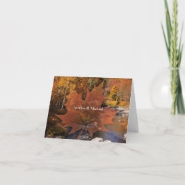 クリークサイドのウッズメープルリーフ感謝してい秋の結婚式ユー サンキューカード