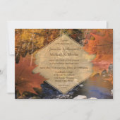 クリークサイドの木のカエデ結婚の葉の秋 招待状 (正面)