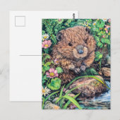 クリークバンクの小さなビーバー ポストカード (正面/裏面)