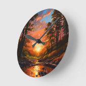 クリークバンクサンライズ ラウンド壁時計 (傾斜)
