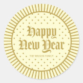 クリークラシックム装飾幾何学新年 ラウンドシール (正面)