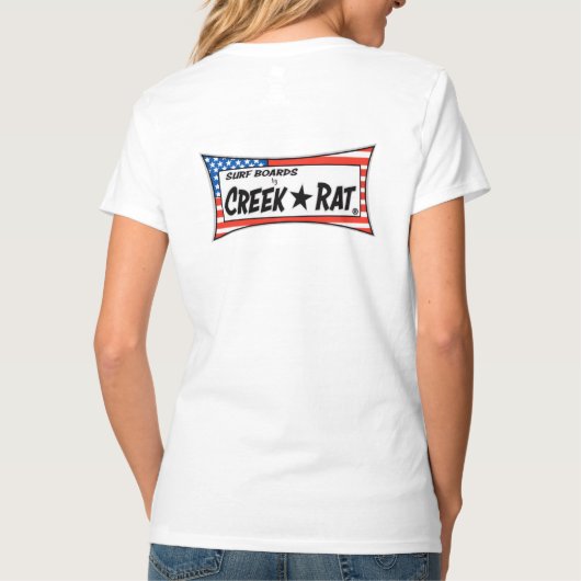 クリークラットサーフボードラベルアートトパンガマリブ Tシャツ (裏面)