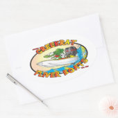 クリークラットマンガオンズフリーバーボートおもしろいデカール 楕円形シール (封筒)