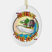 クリークラットマンガズフリーバーボートおもしろいクリスマス セラミックオーナメント (右)