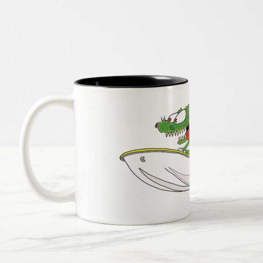 クリークラートカートオンズフライバイバーフライバーボートマグ ツートーンマグカップ (左)