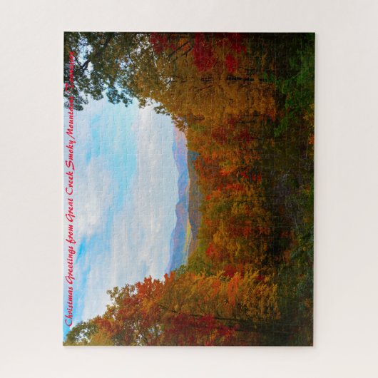 クリーク素晴らしスモーク山脈。クリスマスの挨拶 ジグソーパズル (縦)