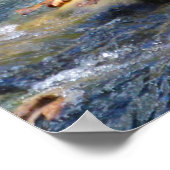 クリーク素晴らし写真に立つブルーヘロン ポスター (角)