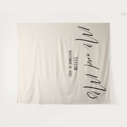 クリーシンプルムエレガント夫妻のフォトバックグラウンド タペストリー (正面(横))