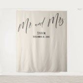 クリーシンプルムエレガント夫妻のフォトバックグラウンド タペストリー (正面)