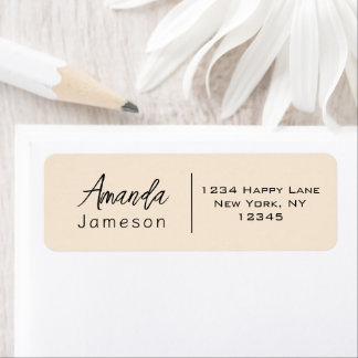 クリーシンプルンミニマルプリフォームカジュアルクリーム ラベル