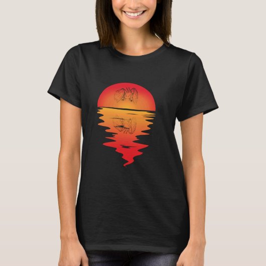 クリーチャー民俗暗号モンスターサンセットM Tシャツ (正面)