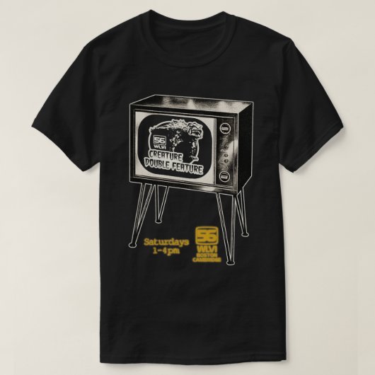 クリーチャーDouble Feature TV WLVI 56 Boston Tシャツ (デザイン正面)