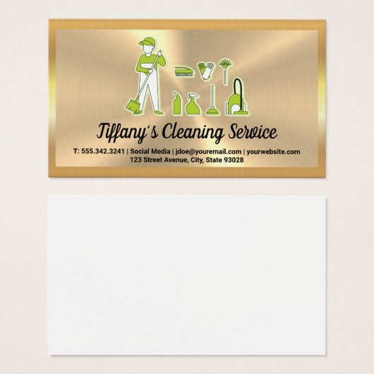 クリーナのスイープおよびクリーニングのツール |金ゴールド (正面&裏面)