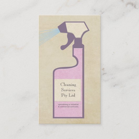 クリーナークリーニングサービスのビジネスプロファイルカード 名刺 (正面)
